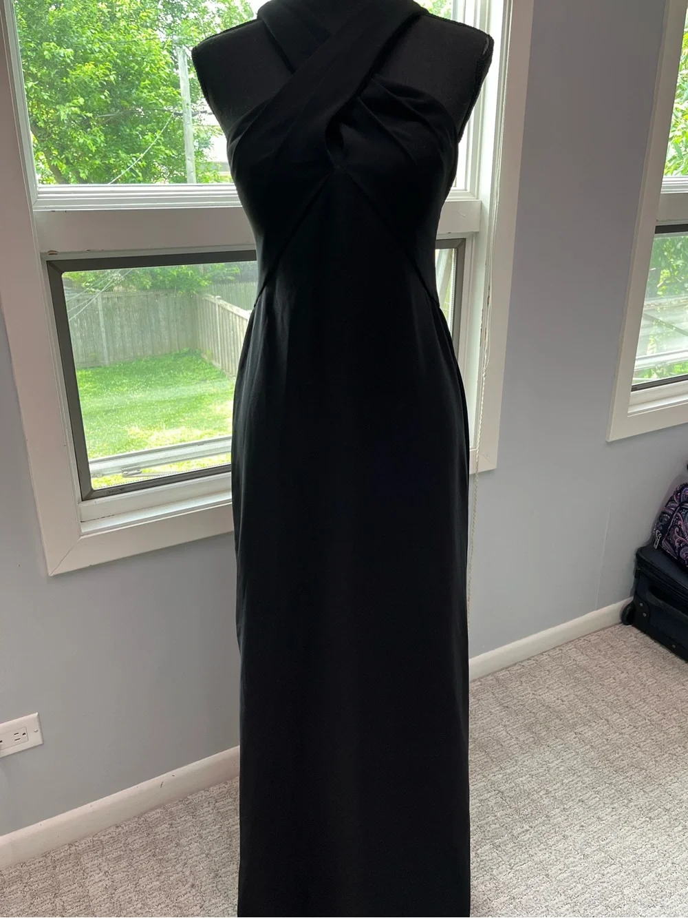 Pronovias Barcelona Black Cross-Neck Maxi Gown with Back Detail - Picture 8 of 15